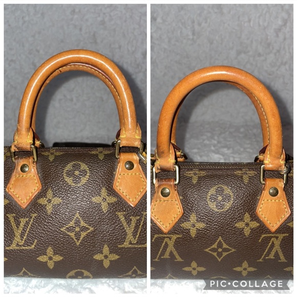 Louis Vuitton Nano Speedy Crossbody Bag Monogram Canvas Leather LV Mini Purse - Picture 5 of 17
